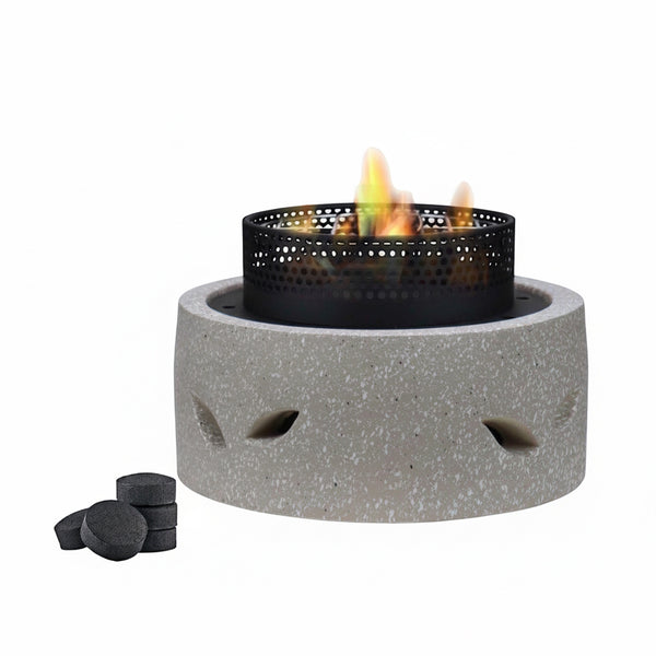 R251583-002 VIP Outdoor BBQ Stove – 28.5 x 28.5 x 18 cm – Compact Round Stone-Style Design
