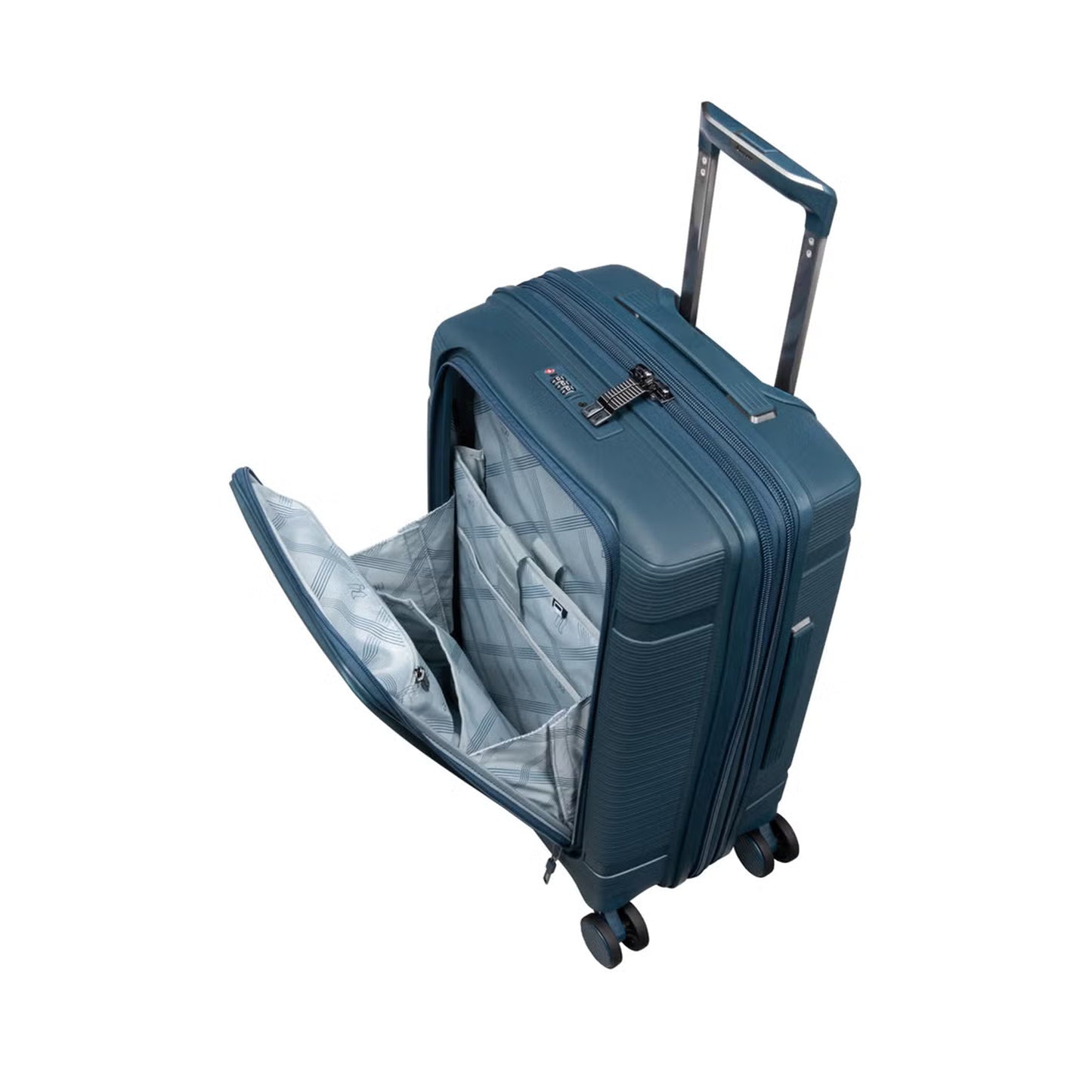 15-3108-08 Trolley Bag – 21" Cabin-Size Hard Shell Travel Luggage in Light Blue