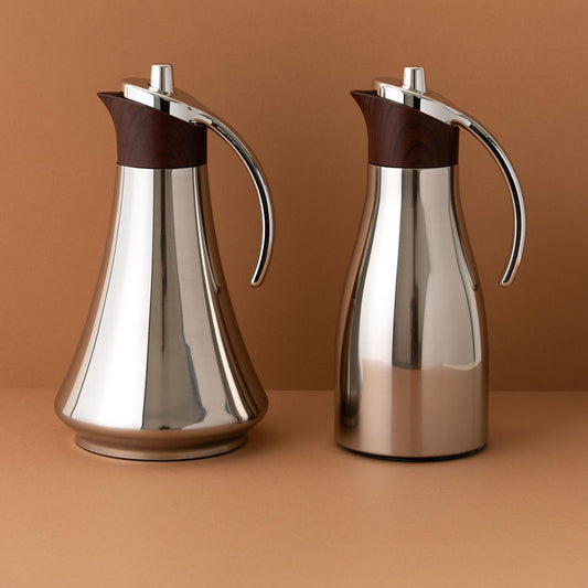 RF00003 Vacuum Flask Set – 2-Piece (0.7L + 0.7L) – Silver Wooden
