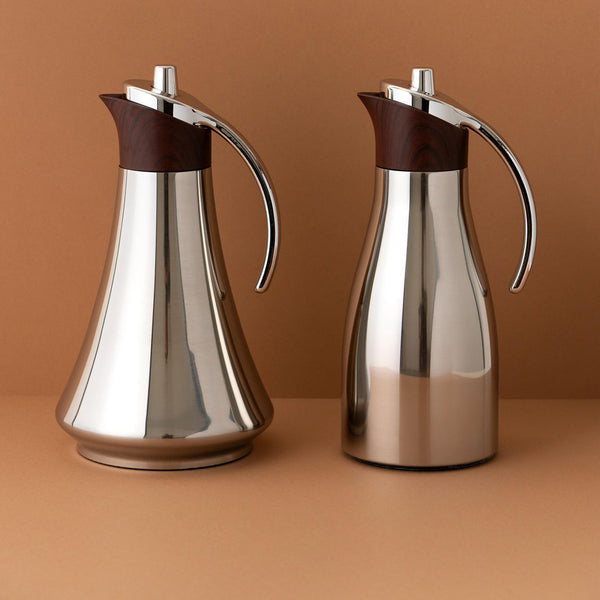 RF00003 Vacuum Flask Set – 2-Piece (0.7L + 0.7L) – Silver Wooden