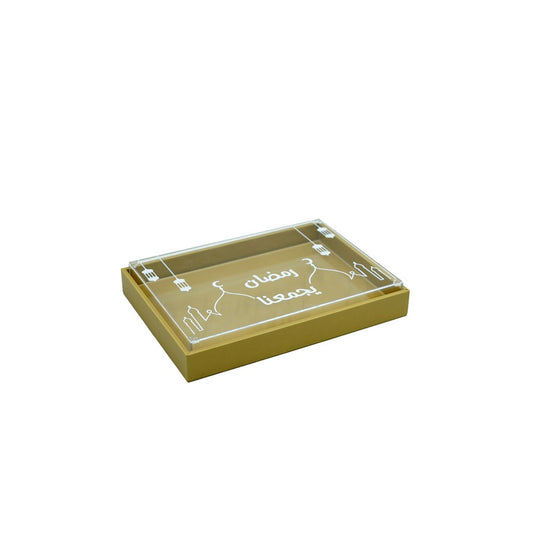 25R1007 Leather Box With Acrylic Cover Small Ramadan decor