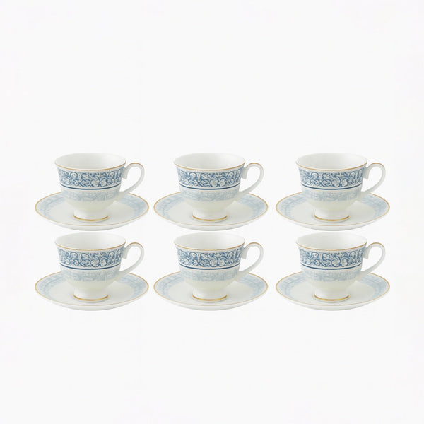 MK-426 Turkish Coffee Cup & Saucer Set – 6 Cups with Matching Saucers
