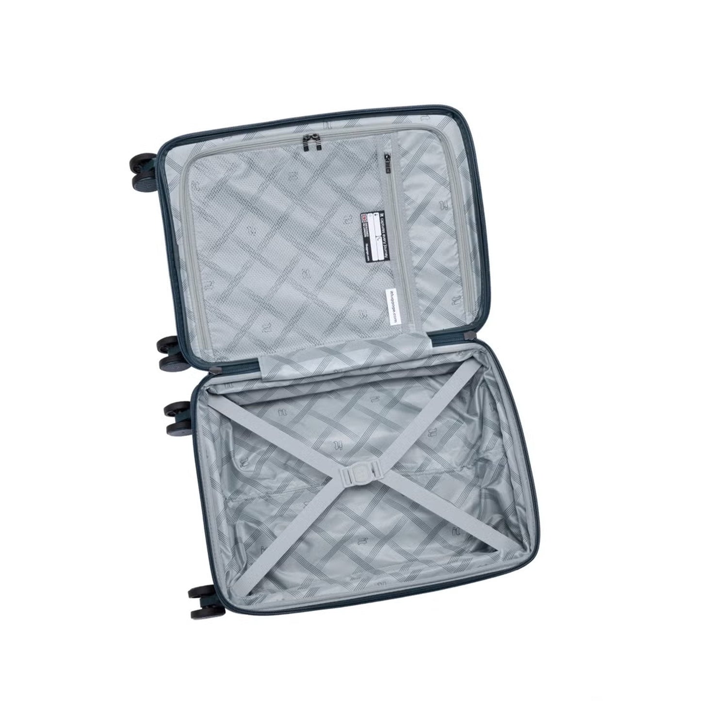 15-3108-08 Trolley Bag – 21" Cabin-Size Hard Shell Travel Luggage in Light Blue