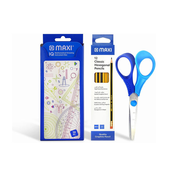 MX-PRM2023-9 MAXI Geometric Set with Pencil & Scissors