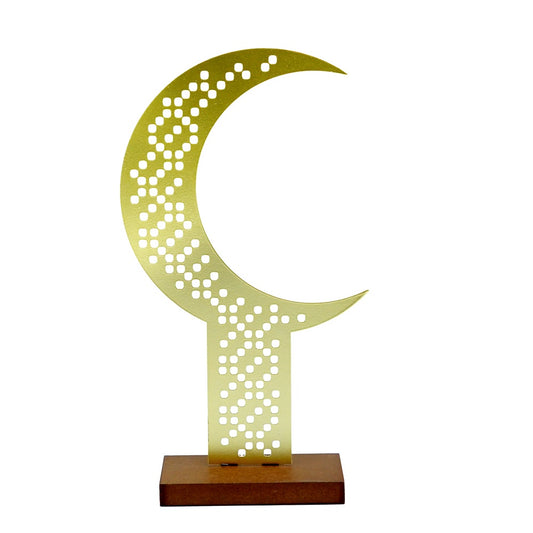 1268-101 Ramadan Decor Metal Crescent Gold 33CM