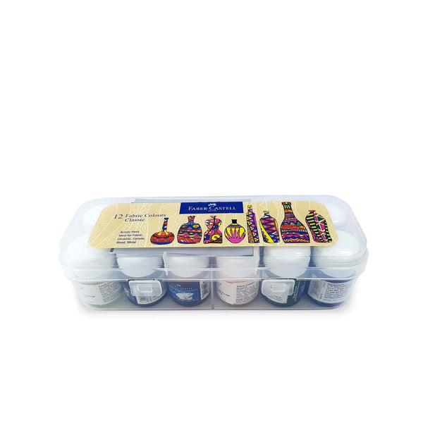 FCIN1410507 – Faber-Castell Fabric Paint Colours – 10ml – 12PC Set