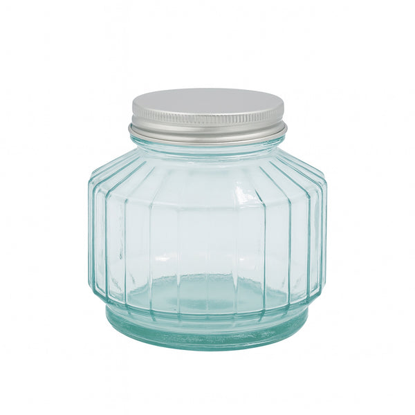 5041 Eco Green Glass Storage Jar with Metal Lid – 300 cc – Compact Eco-Friendly Kitchen Container