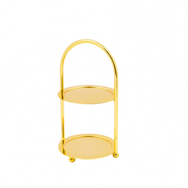 CD-7487 – 2-Layer Cake Stand – Gold – 20cm (H)