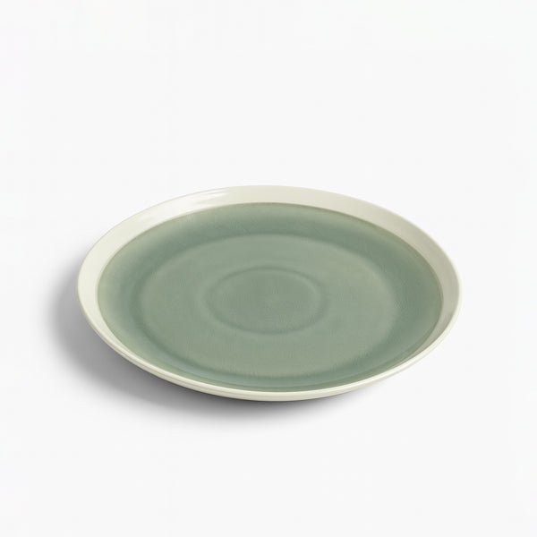 0001-12 – Ceramic Dinner Plate – 10.9" Sage Green Glazed Center