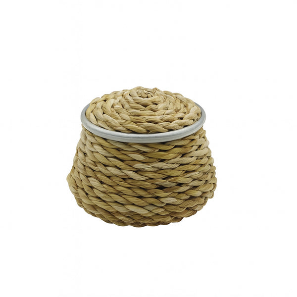 ABRW Handwoven Fatil Deg – Round Storage Jar with Lid