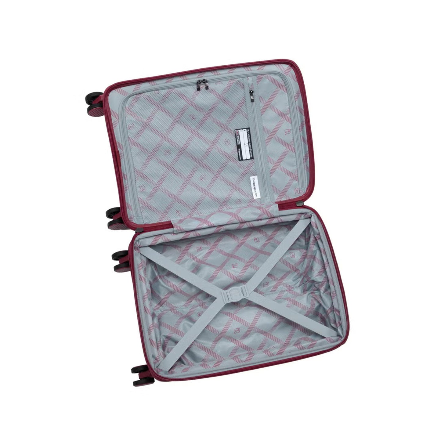 15-3108-08 Trolley Bag – 21" Cabin-Size Hard Shell Travel Luggage in Burgundy