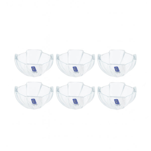 ISF-947 Square Glass Bowl – Small 6-Piece Set -300ml, 120mm (D))