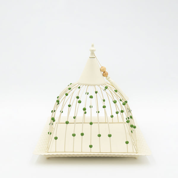 25236-57 – Fruit Tray with Lid – 25cm (W) x 25cm (L) – Square Cream Tray with Dome Cover