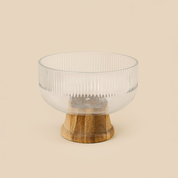 VG516 – Glass Bowl with Marble Base – 18cm (D)