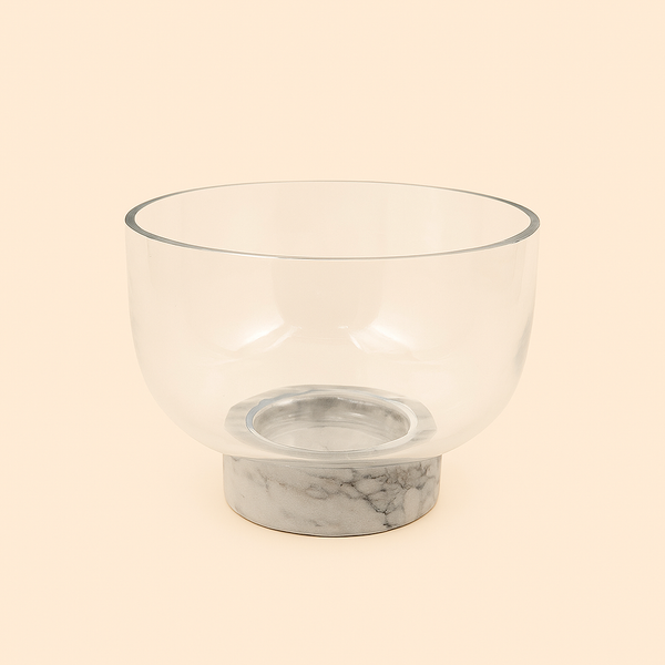 VG534 – Glass Bowl with Marble Base – 17cm (D)
