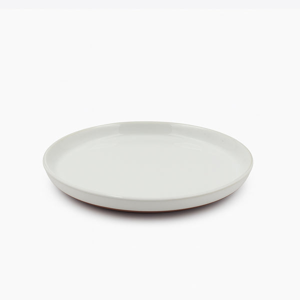 99580-19 – Ceramic Plate 20.3 cm – White Glazed Finish with Natural Terracotta Base