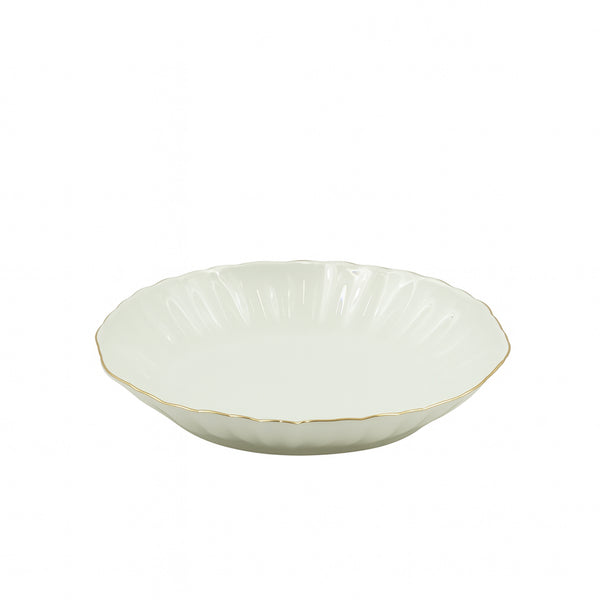 SC3649 Soup Plate – 8" Porcelain with Gold Rim