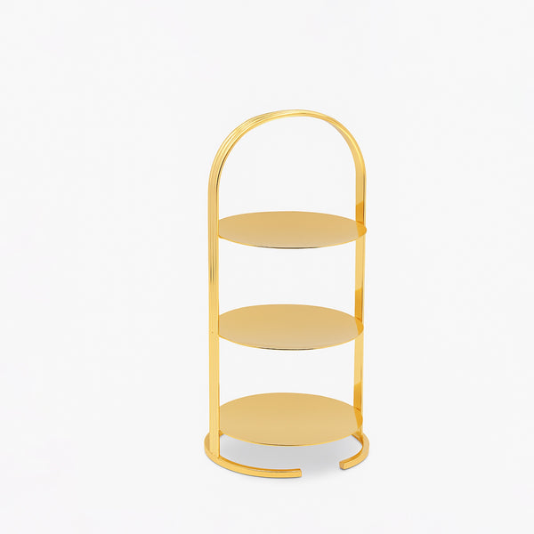 CD-7481 – 3-Layer Tray Stand – Gold – 26cm (H)