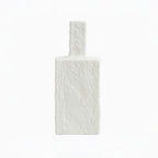 99600-07 Ceramic Vase – 34cm (H) – White Matte Square Design with Textured Finish