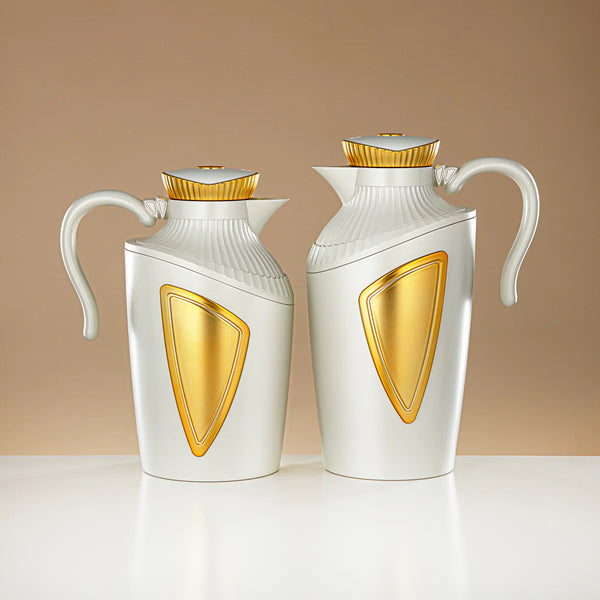 UWP – Vacuum Flask 2-Piece Set (0.7L & 1L) – Matte Ivory Gold
