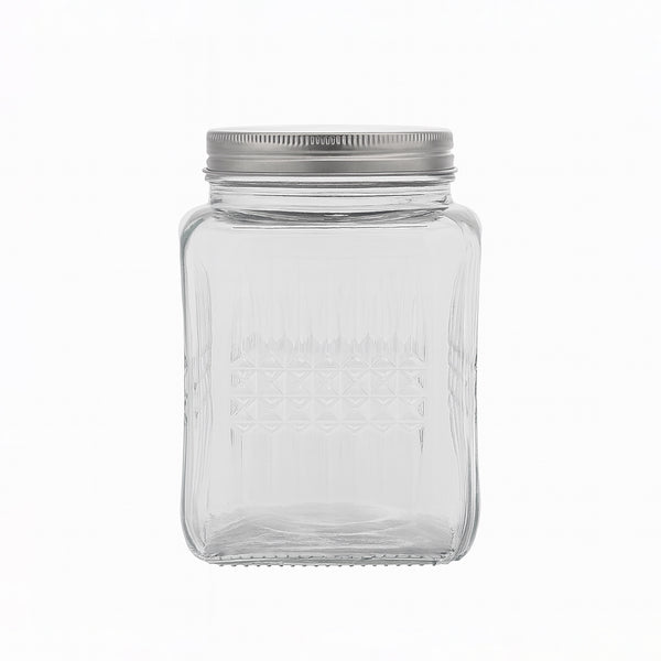 HMK20166 Glass Storage Jar with Silver Lid – 2000 ml