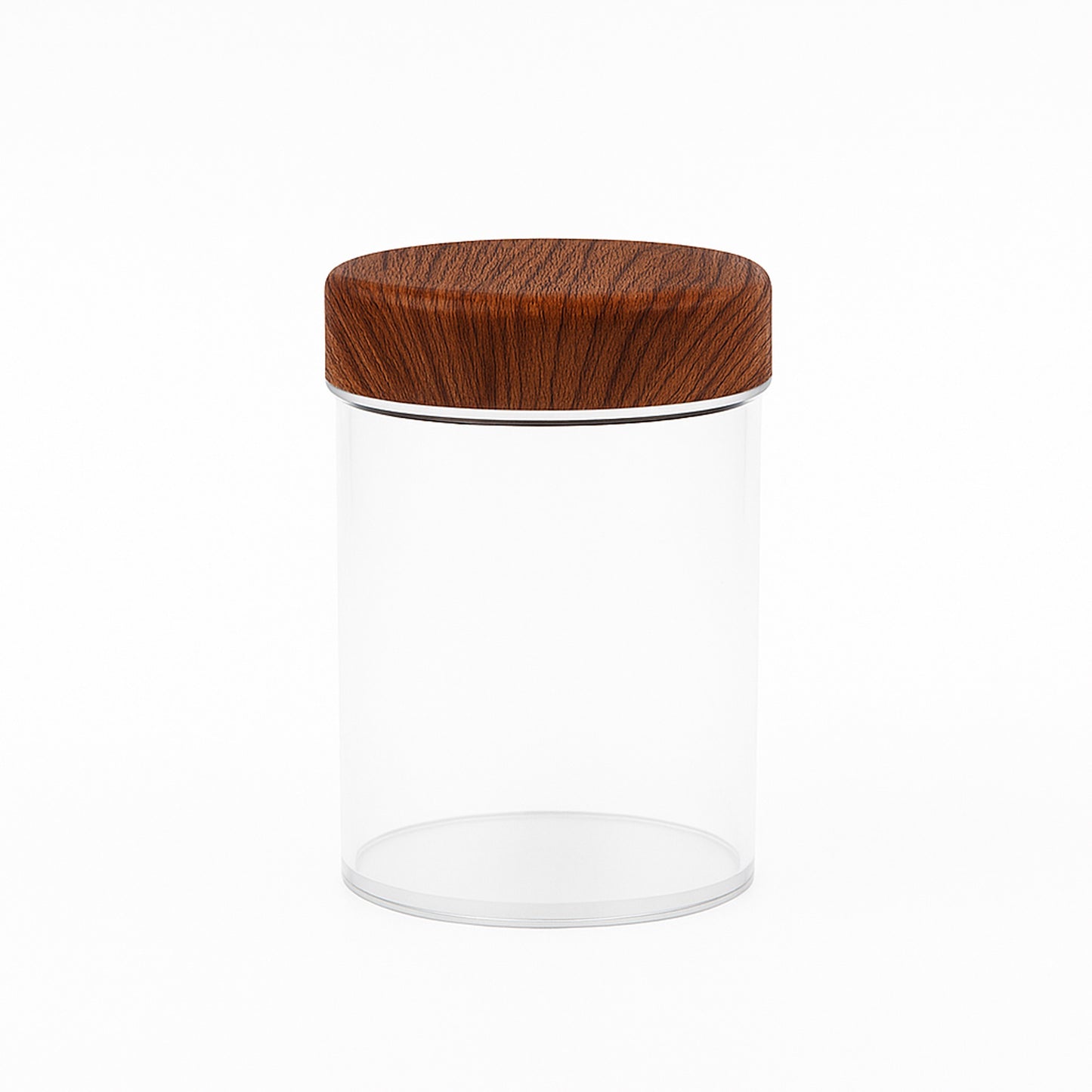 10827-M – Evelin Round Jar – 0.5L Clear Storage Jar with Wooden Lid