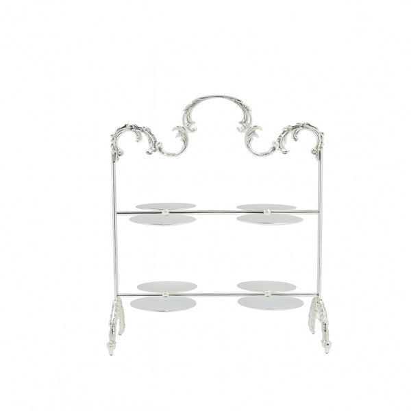 CD-7295 – 2-Layer Cup Stand – Silver – 25cm (W) x 30cm (H)