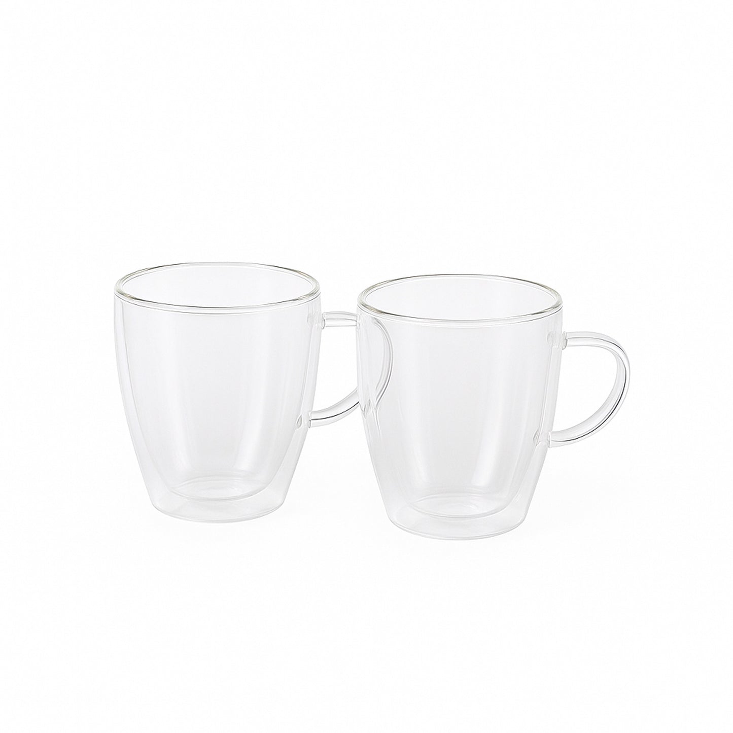 Double Wall Glass Cup Set – 2 Piece – 380 ml – Clear Insulated Design – 23709