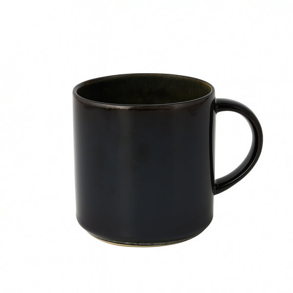 RS30888 – Ceramic Mug – Matte Charcoal Black with Minimalist Cylinder Design