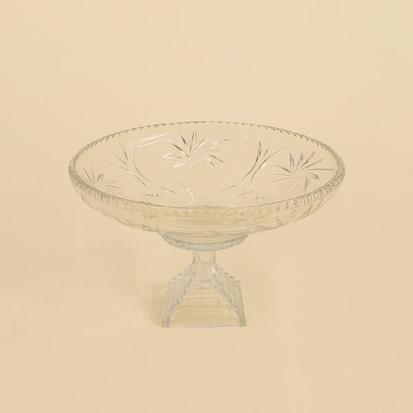 13172400 – Glass Shallow Fruit Bowl with Footed Base – 32cm