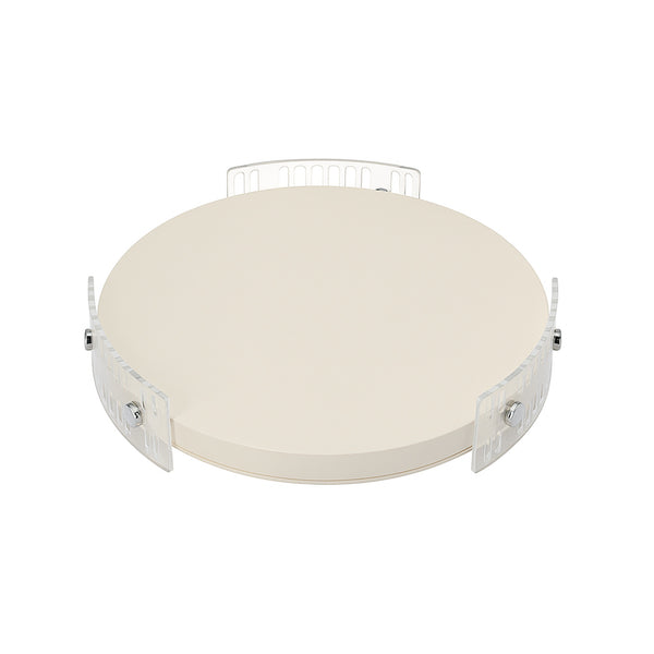TR0039 – Acrylic Round Tray with Leather Base – 30cm – White