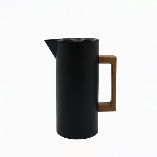 01 LUHPAR – Vacuum Flask 1.0L – Black with Wooden Handle