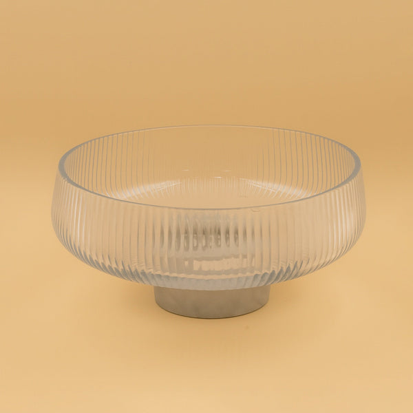 VG536 – Glass Bowl with Marble Base – 25cm (D)