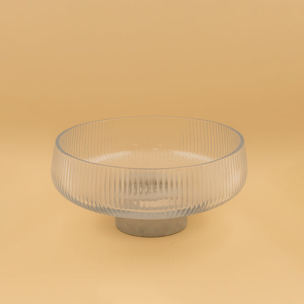 VG537 – Glass Bowl with Marble Base – 20cm (D)