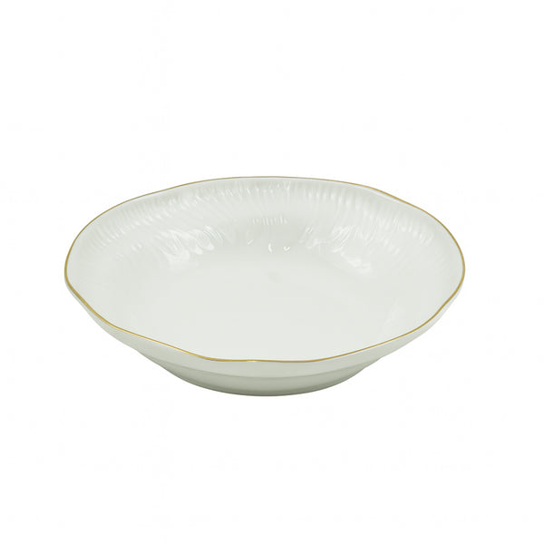 SC3631 Soup Plate – 8" Porcelain with Gold Rim