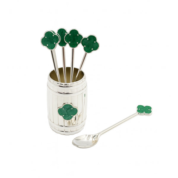AMS-TW-2183 Silver Spoon Set with Holder – 6-Piece Spoon Collection