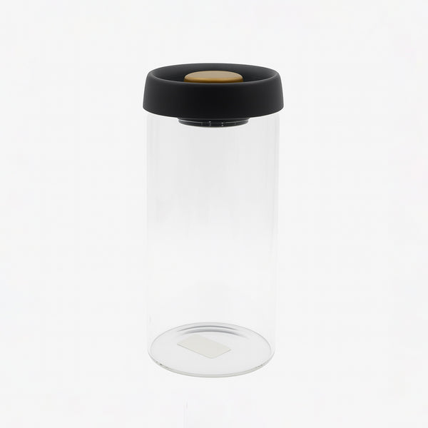 GLA25222 – Glass Storage Jar with Silver Base & Lid – 21cm (H)