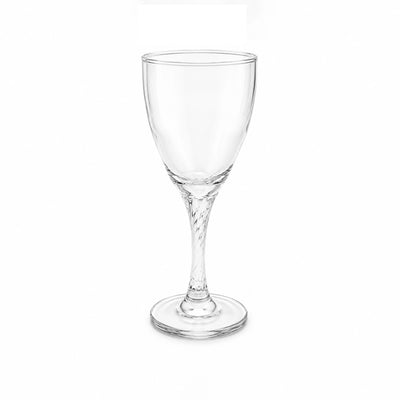 Twist Glass Goblet Set 180cc 6 Pieces Clear Crystal Stemware Glasses Siddiq Gifts