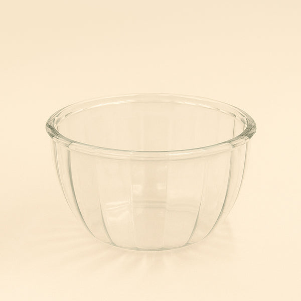 679 – Glass Bowl – Fluted Clear Round Serving  Bowl