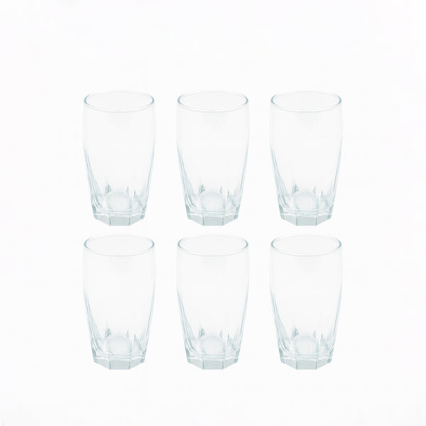 JS3101-4 Glass Cup Set – 6 Pieces – 365ml Clear Drinking Glasses