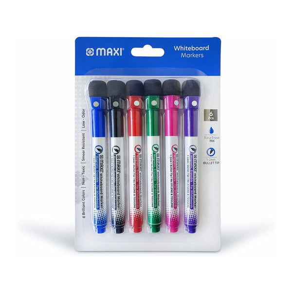 MX-300-6S Maxi  Slim Whiteboard Markers  – 6-Piece Blister Pack