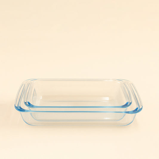 BG-RST-2L – Beyti Baking Tray 2PC Set  (1600 ml + 2200 ml) - Heat-Resistant Glass Bakeware
