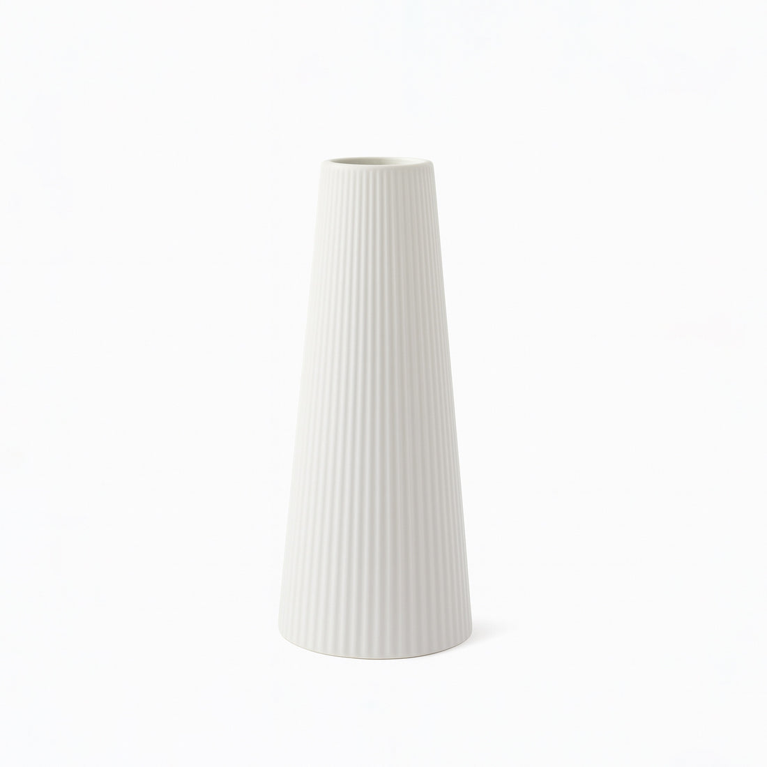 NR20589 Ceramic Vase – 33cm (H) – Ribbed Conical Design