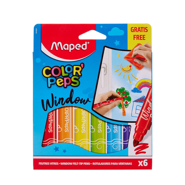 MD-844820 Maped Color’Peps Window Felt Tip Pen Set – 6 Colours