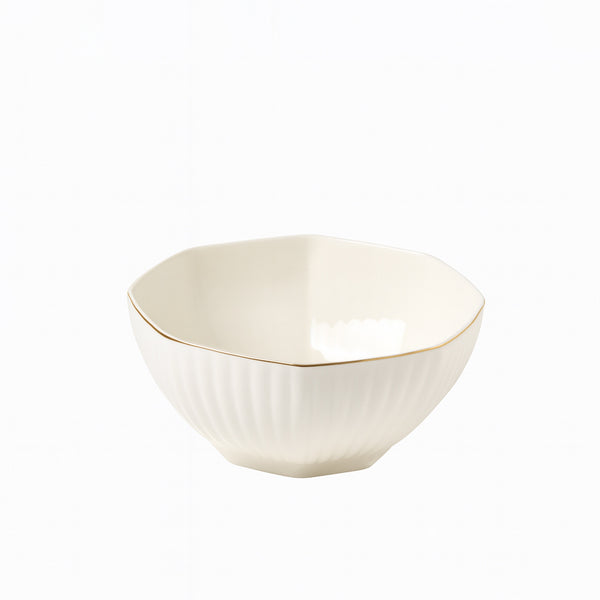 SC3673 Bowl – 8" Porcelain with Gold Rim