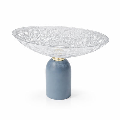 49406-9 Cake Tray With Stand Clear Glass Decorative Pedestal Base Design From Siddiq Gift Shop