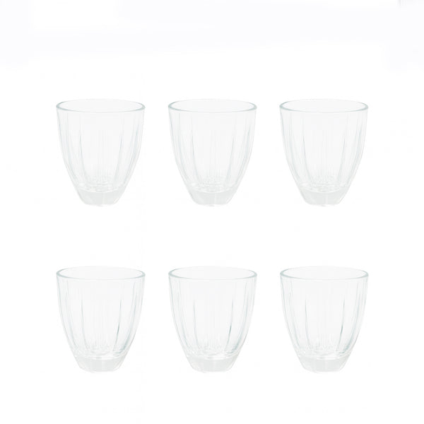 ISF-352 Glass Tumbler Set – 6 Pieces – Elegant Ribbed Design
