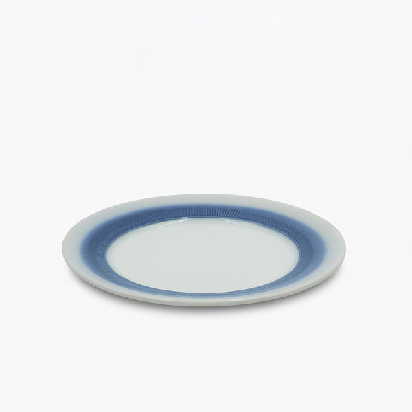 99579-14 – Ceramic Plate – 11 Inches – White with Blue Gradient Rim