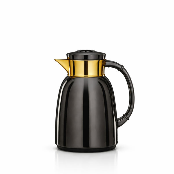 QVC-0650E46C95 Almarjan Vacuum Flask – 0.65L – Gun Black & Gold Finish