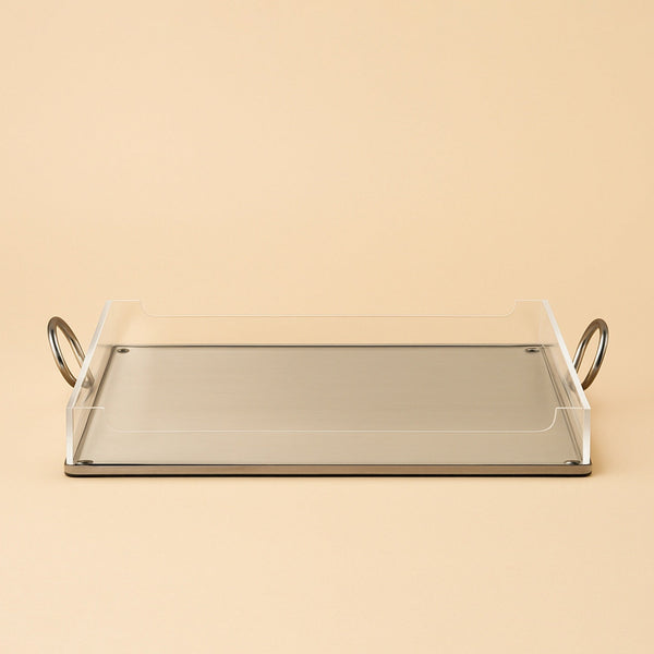 Acrylic Serving Tray with Handles Black – 46 cm (W) x 33 cm (L) – CD-7490